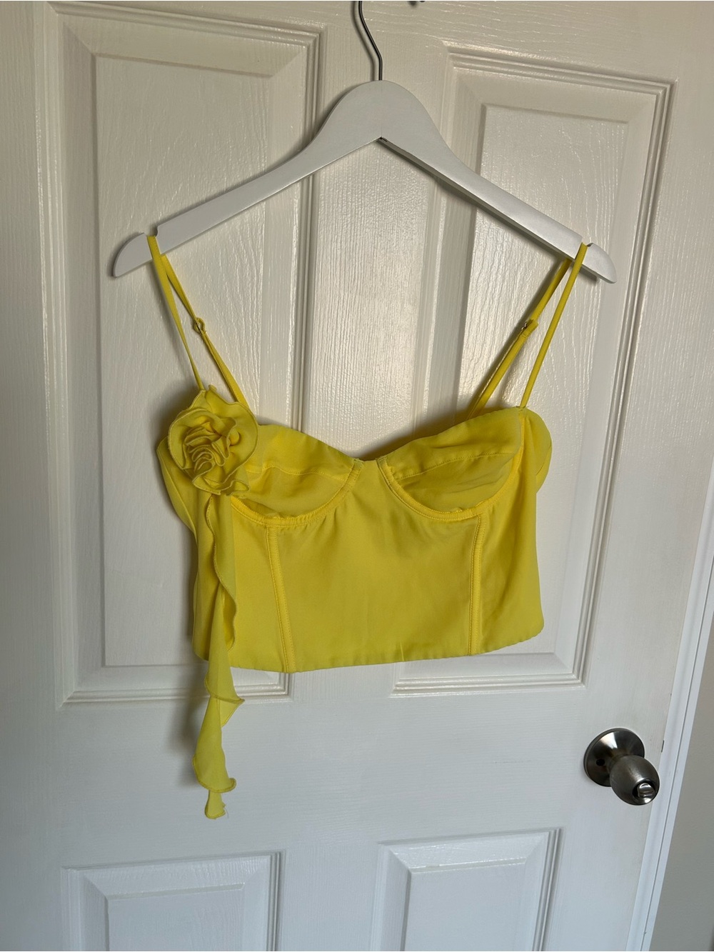 White Fox Boutique Yellow Floral-Accent Bustier Camisole